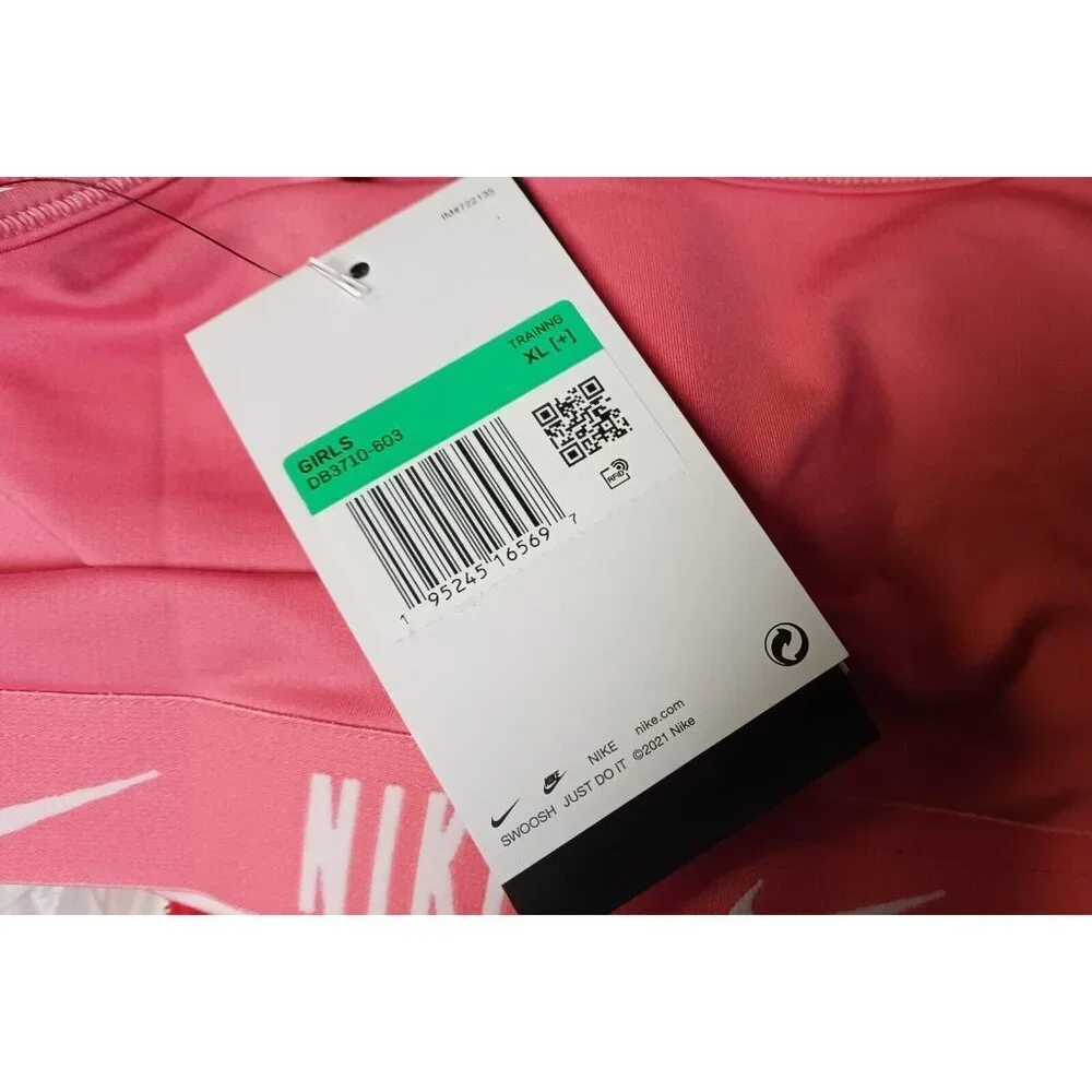 Nike Trophy Big Girls Sports Bra Dri-Fit Training Light Support Pink Size XL(+)